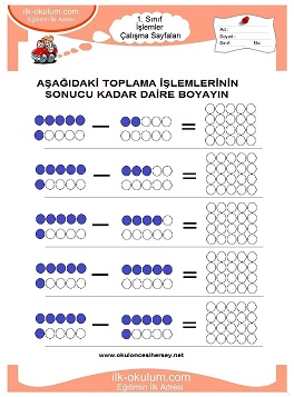 Çocuklar İçin toplam işlemi yaprak testleri 